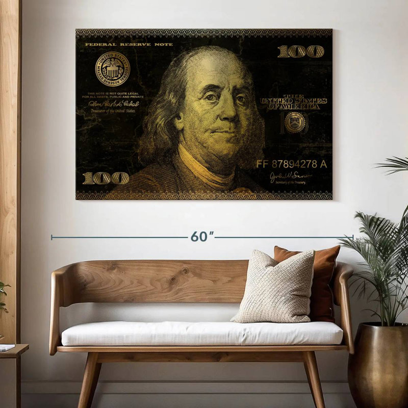 Billet de cent dollars Kerner, H 34 po x l 51 po