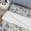 Ensemble de housse de couette à motif floral minimaliste gris et beige-2093785166