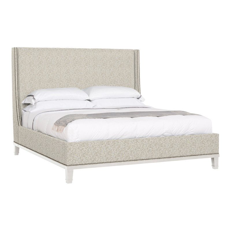 Michael Weiss Upholstered Wingback Bed, Worthy Snow, Casa Blanca