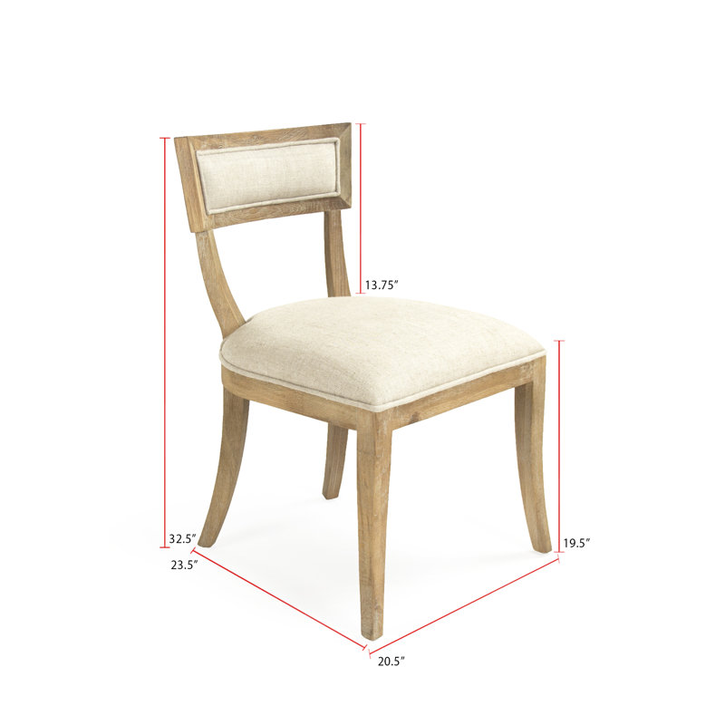 Embla Linen Upholstered Oak Side Chair