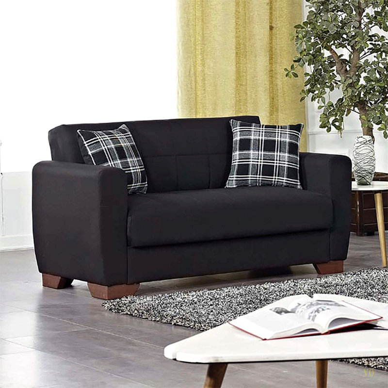 Causeuse convertible avec rangement Loveseat Sofa Collection, Noir