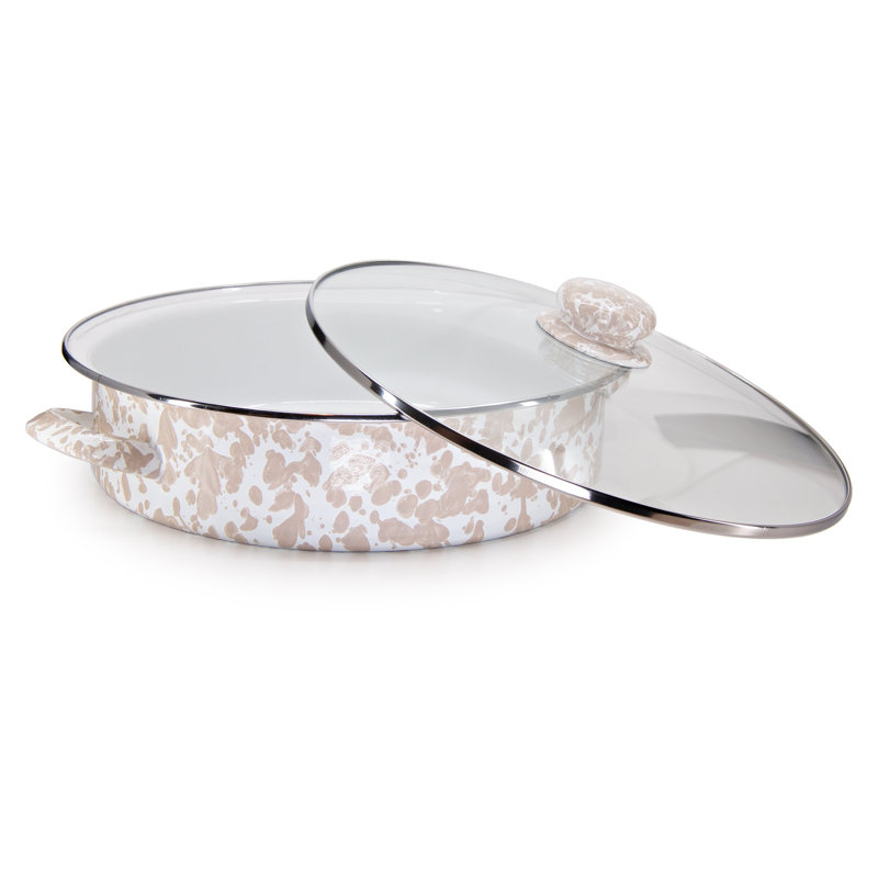 Taupe Swirl Large Saute Pan