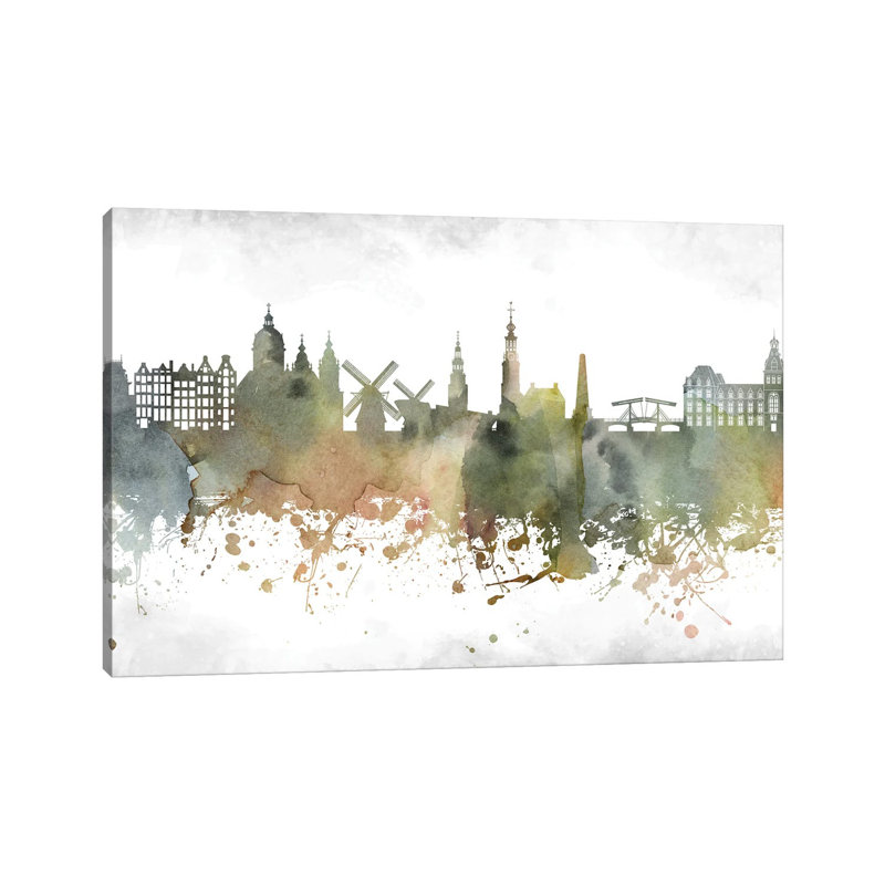 Amsterdam Skyline by WallDecorAddict - Wrapped Canvas Print, 66.04 cm H x 45.72 cm W