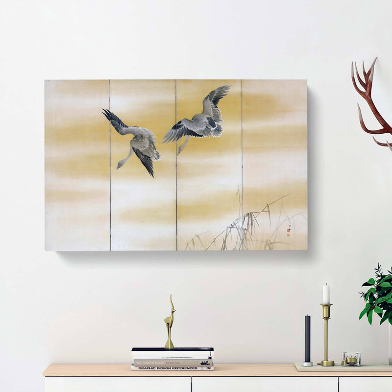 Two Geese by Maruyama Okyo - Wrapped Canvas, 40cm H x 60cm W x 3cm D