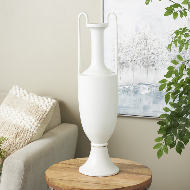 Congresbury Ceramic / Porcelain Floor Vase, White, 30" H x 7.6" W x 7.6" D