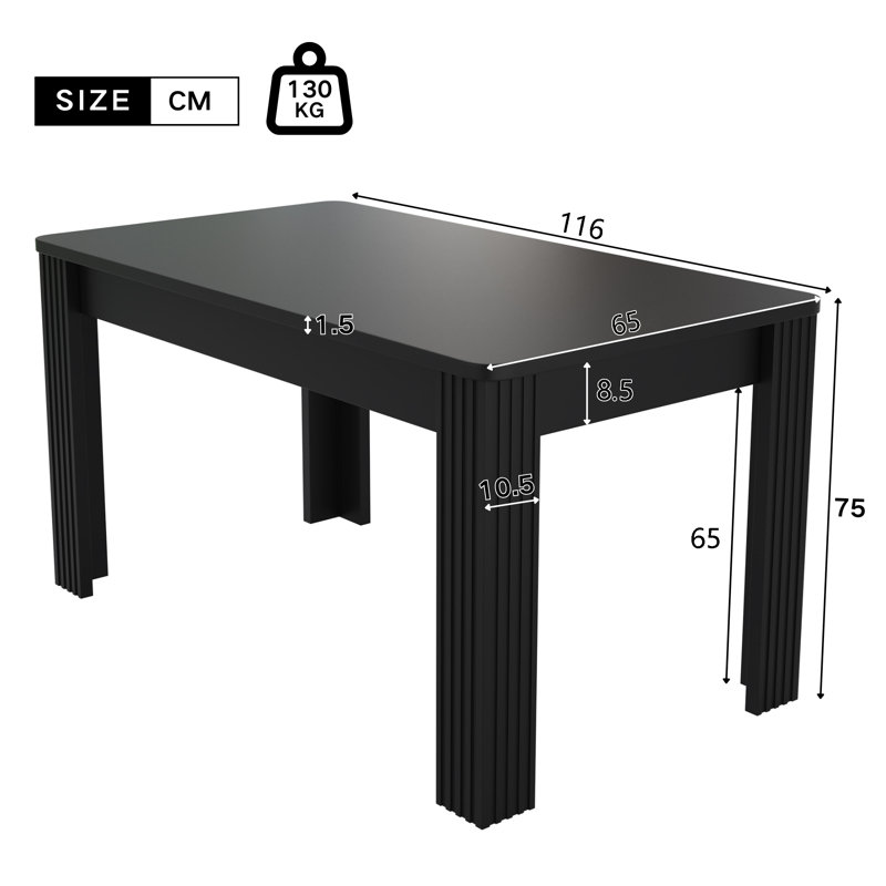 Attleboro Dining Table, Black