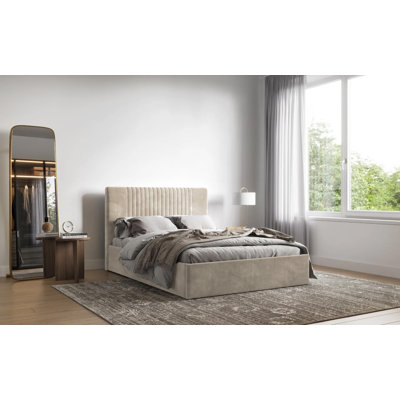 Malmo Kailua Upholstered Bed Frame - Plush Velvet with Headboard and Sprung Slats