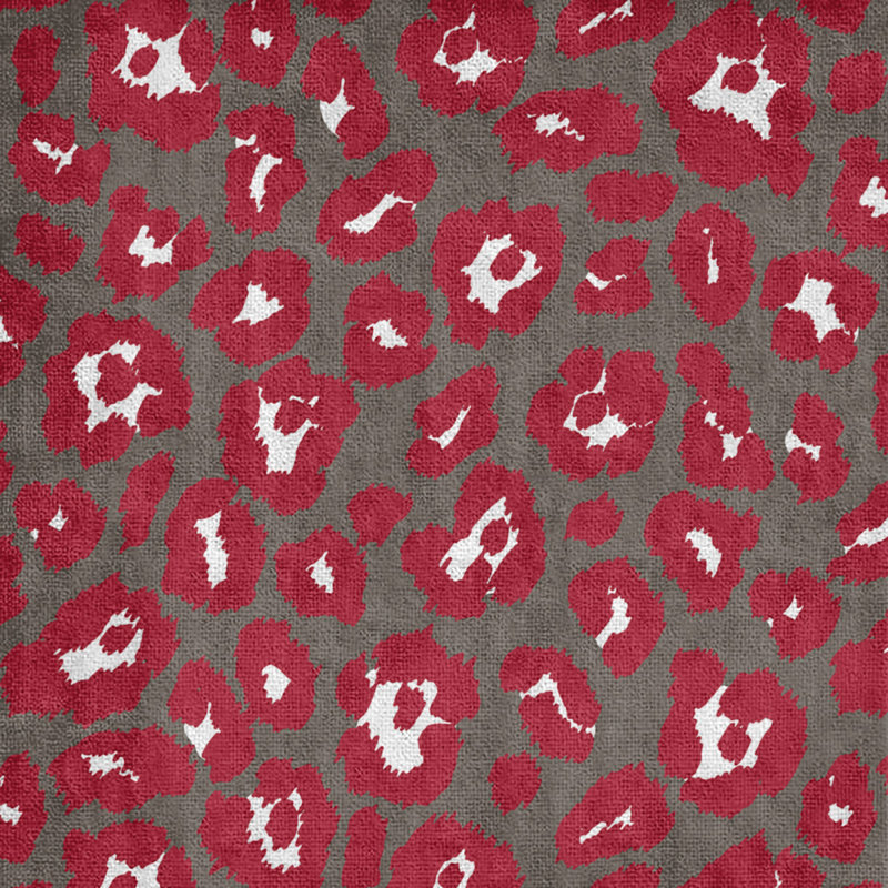 Serviette de plage Holderness, Mélange polyester-coton, Étain / blanc / rouge