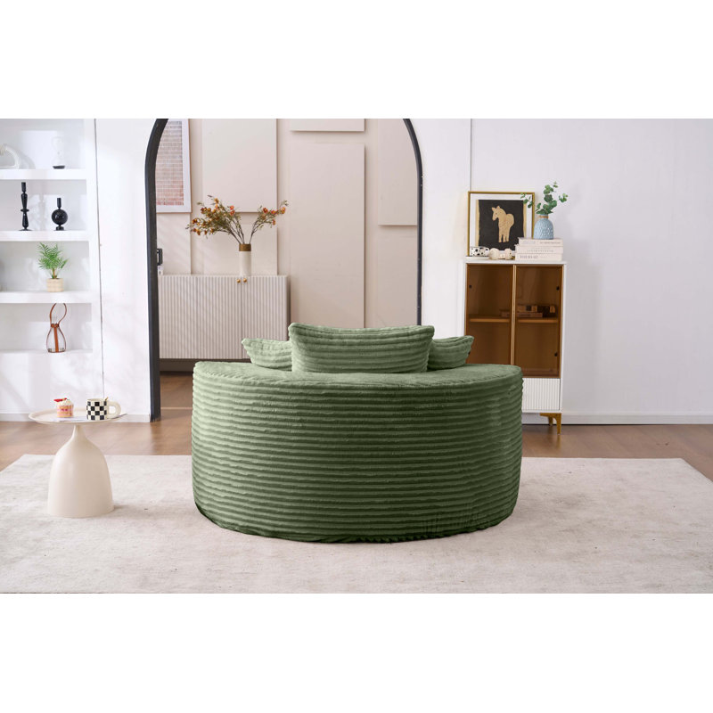 Fauteuil d'appoint moderne et moelleux sans assemblage, Vert