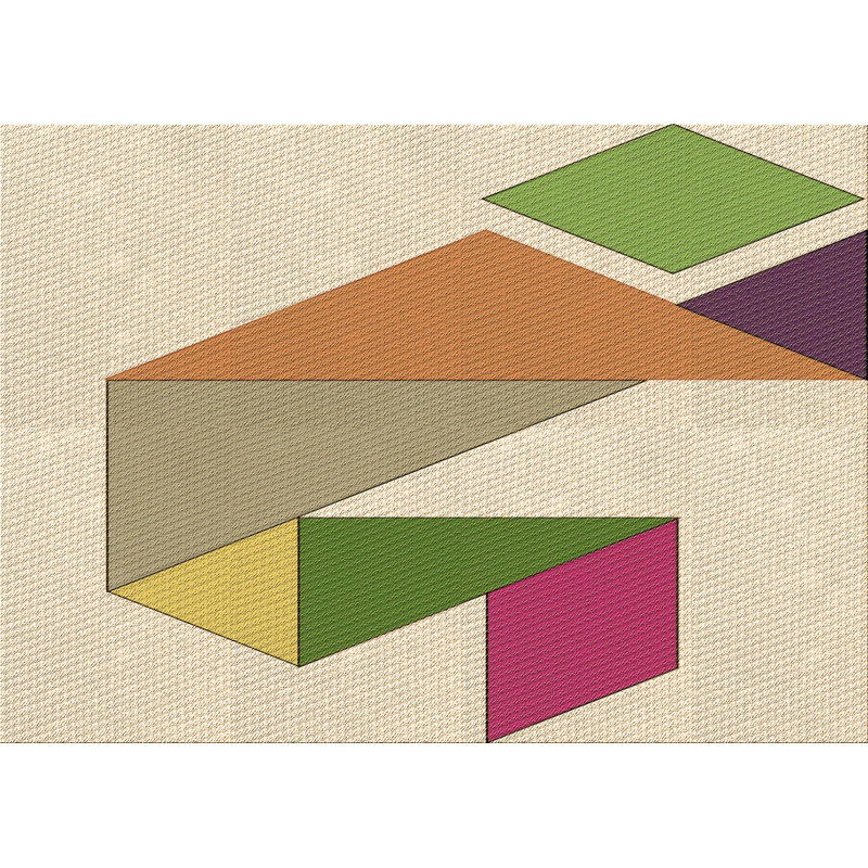 Geometric Indoor Rug, Rectangle 2' x 4'