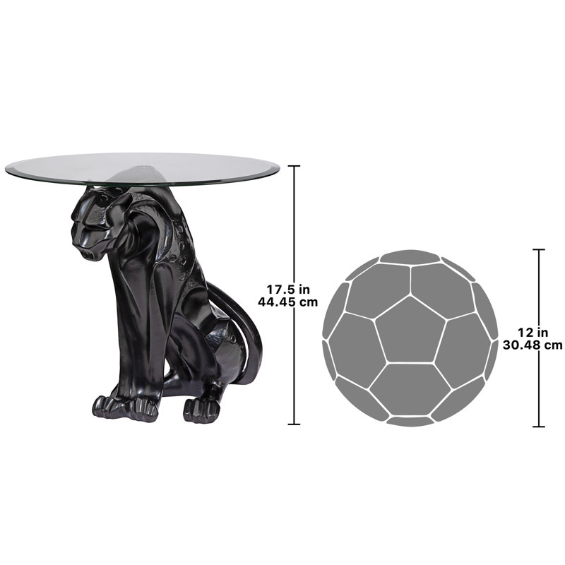 Black Jaguar Figurine End Table