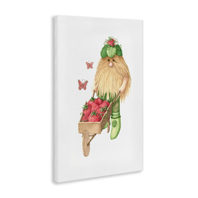 Elfe de jardin avec toile de brouette, design par Nancy Overton