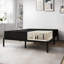 Tawnya 8'' Wood Box Spring with Black Linen Cover-160115112