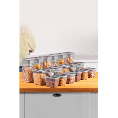 Ensemble de boîte de rangement durable (18 pièces), couleur anthracite | 6 x 5,1 x 4,4 po (13,0 oz liq.), 6 x 5,1 x 6,5 po (21,0 oz liq.), 6 x 5,1 x 10,8 po (32,0 oz. Oz) | 100% plastique sans BPA, va au lave-vaisselle | Parfait pour organiser la maison et le bureau