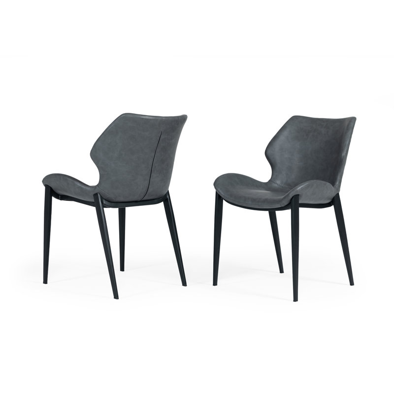 Capucine 18'' H Faux Leather Upholstered Side Chair, Black