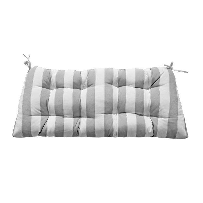 Outdoor Bench Cushions, Striped, Silver