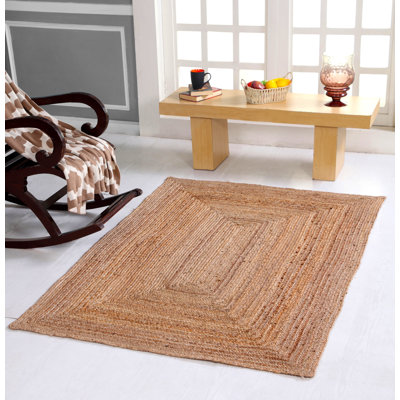 Gemini Hand Braided Beige Jute Rug