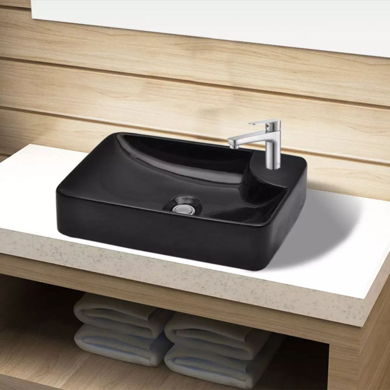 Belfry Bathroom Shaughnessy 440mm L x 250mm W Ceramic Rectangular Sink, Black