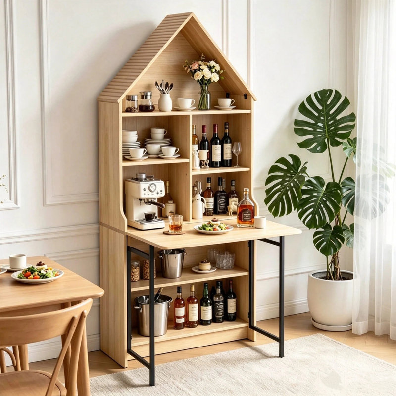 Bureau d'artisanat pliant avec tablettes de rangement