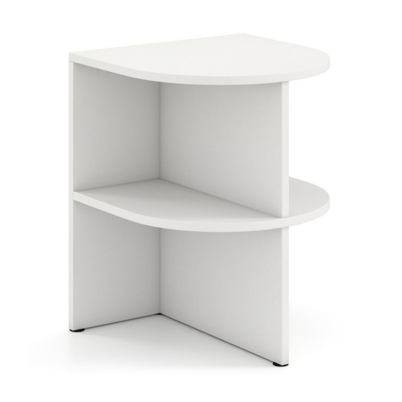 Table de bout demi-ronde avec tablettes ouvertes pour les petits espaces