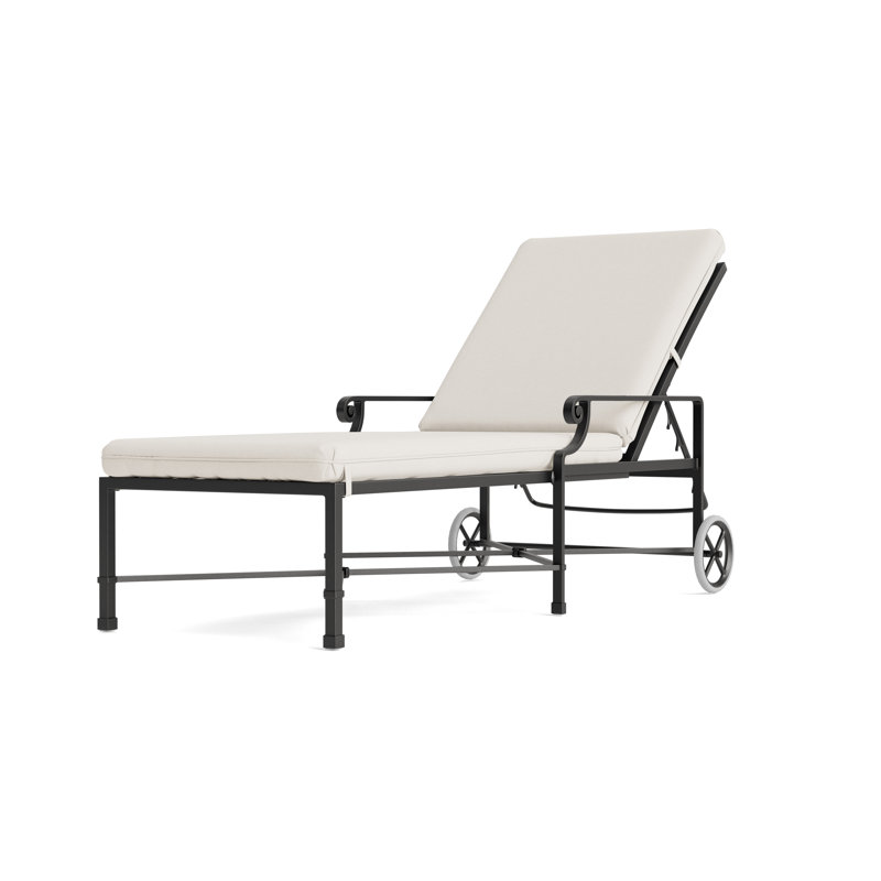 Venetian Outdoor Chaise Lounge, Fusion Natural, Textured Pewter