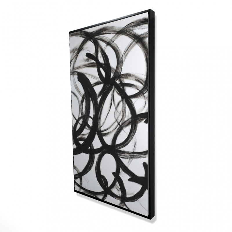 Abstract Curly Lines Print On Canvas, H 48 po x l 24 po