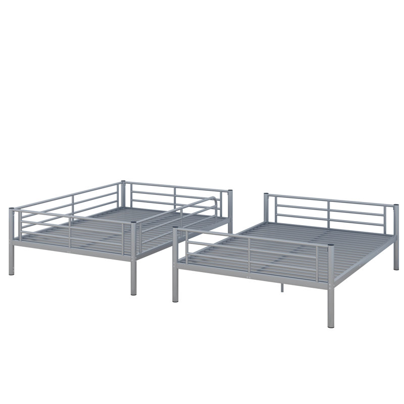 Akife Kids Full Over Full Bunk Bed, Silver