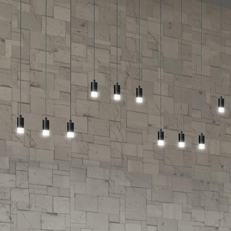 1 - Light Single Cylinder LED Pendant, Matte Black, 7" H x 1.1" W x 1.1" D