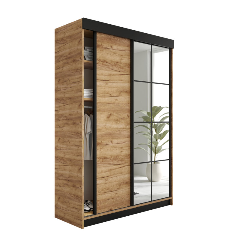 Almita Manufactured Wood Wardrobe, Walnut