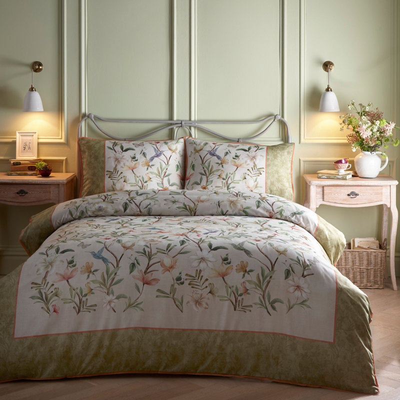 Fiorella Cotton Animal Print Duvet Cover Set with Pillowcases, Double Duvet Cover + 2 Standard Pillowcases