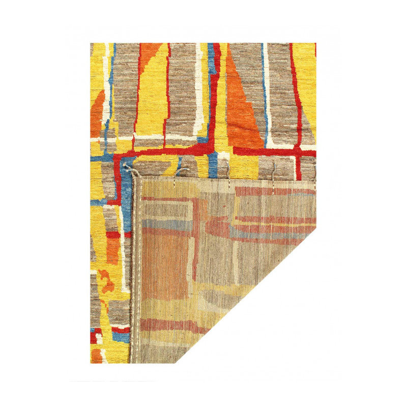 Tapis en laine de couleur agneau unique 9 pi 5 po x 14 pi Graf