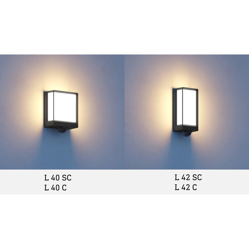 LED Outdoor Wall Light L 40 C, Dimmable and Networkable via App