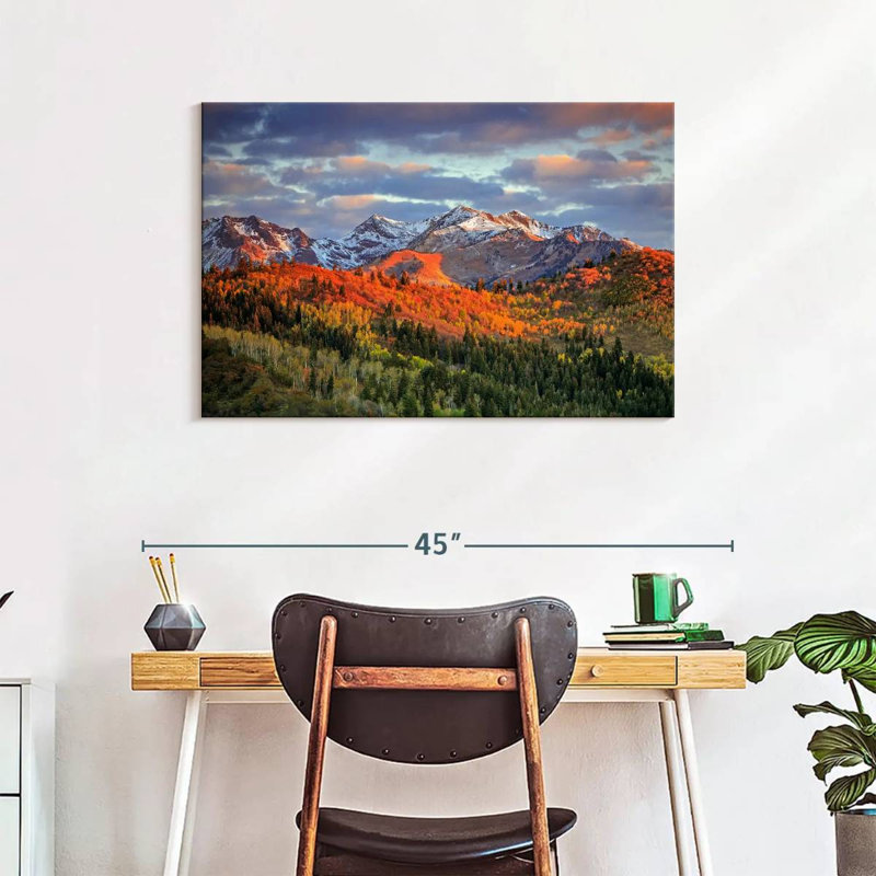 Mont Wasatch sur toile, H 24 po x l 36 po x P 1,25 po