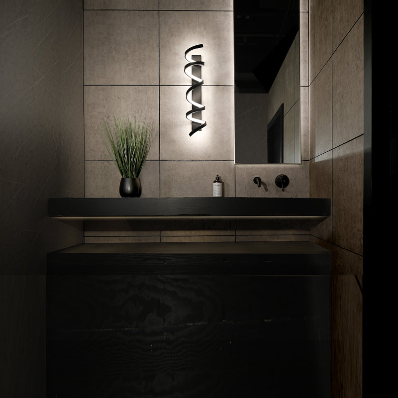 1 - Light LED Bath Bar, Black