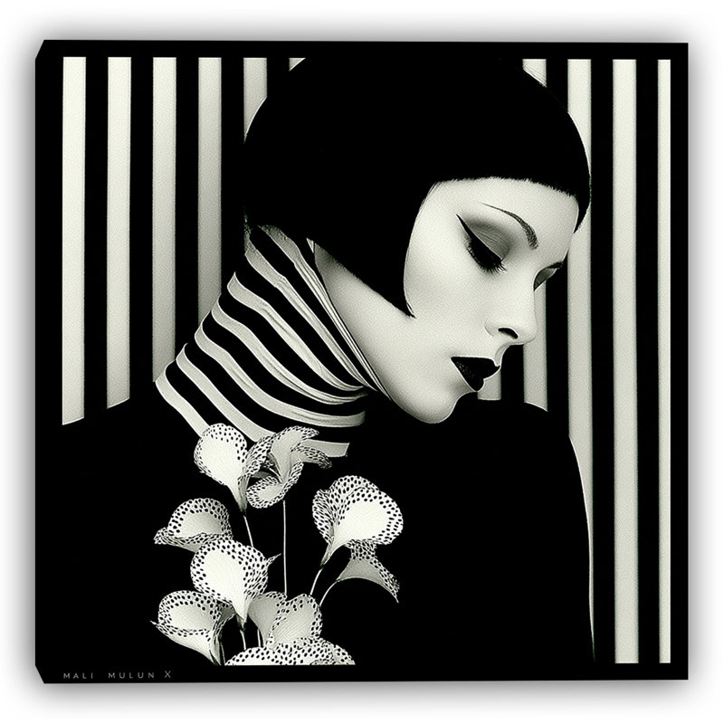 Art mural sur toile Monogram Elegance, H 20 po x l 20 po
