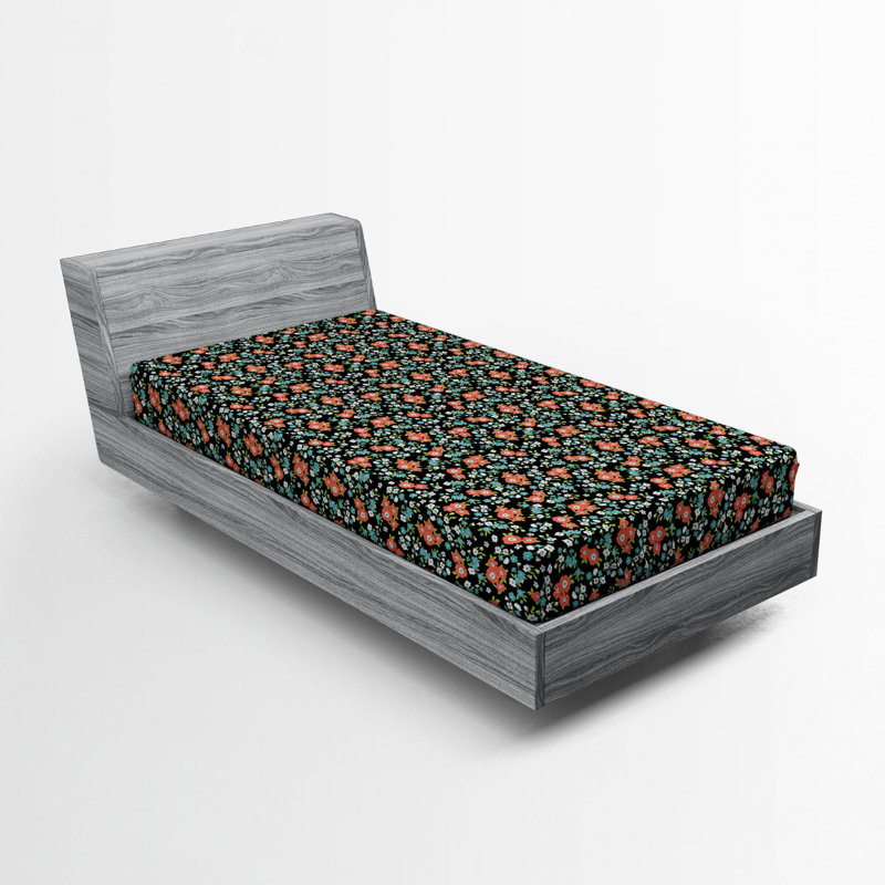 Microfiber Floral Fitted Sheet, Twin XL Fitted Sheet