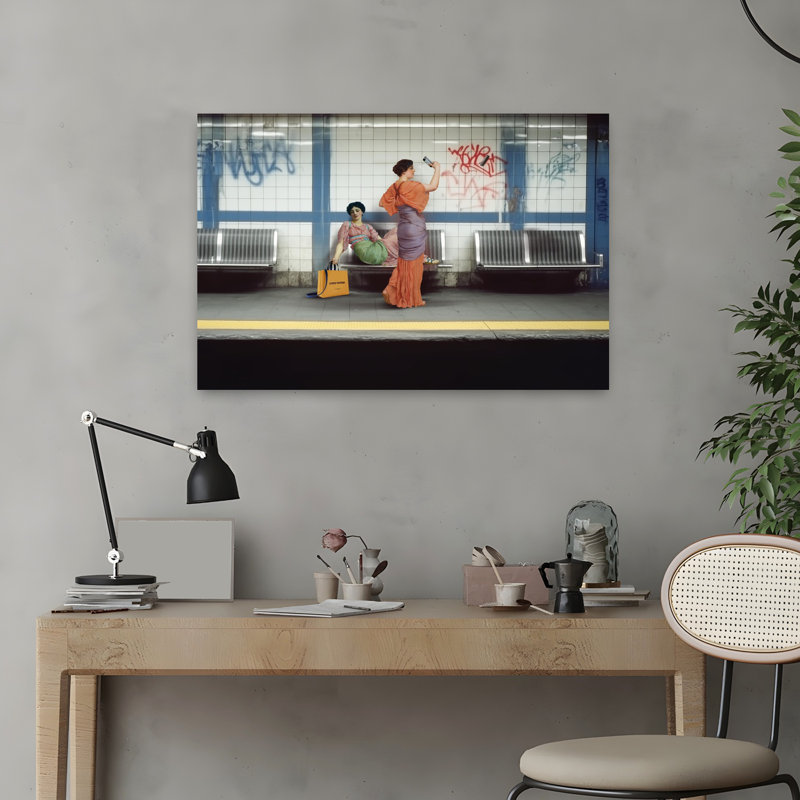 Art contemporain, portrait contemporain, romantique, surréel et urbain, H 16 po x l 24 po