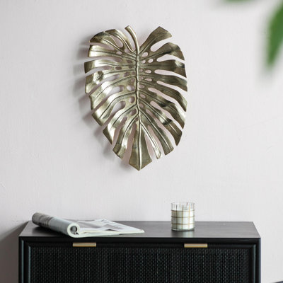 Décoration murale feuille d'or Monstera