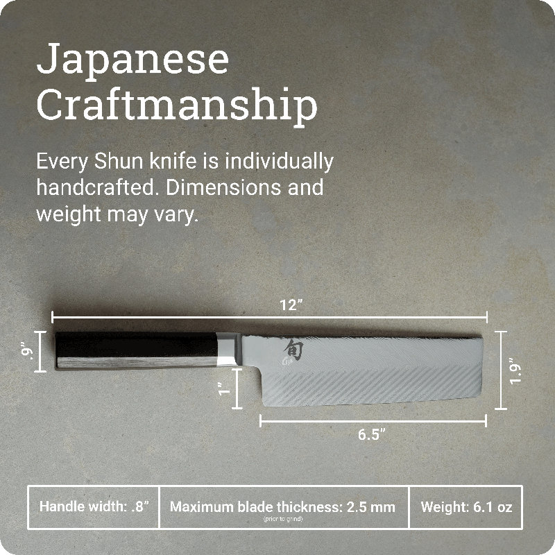Couteau Shun Dual Core de 6,5 po Nakiri, couteau à légumes japonais fabriqué à la main, lame en acier Damas VG10 et VG2, poignée de Pakkawood, outil de tranchage japonais pour les chefs professionnels et amateurs