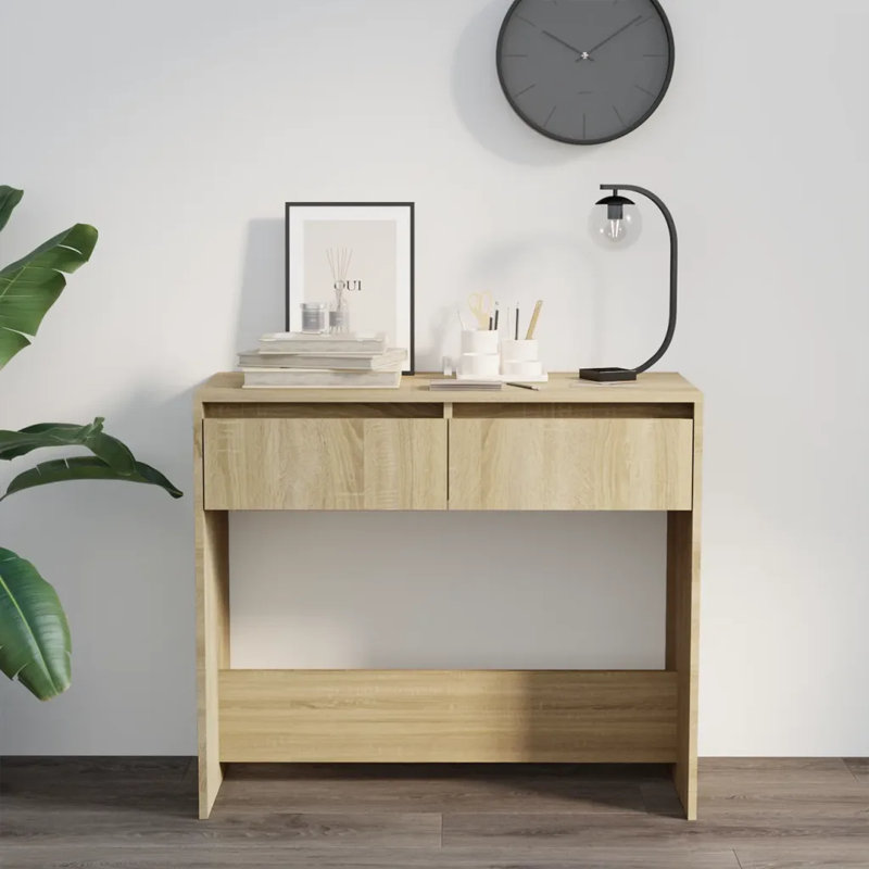 Isaish Console Table, 76.5cm H x 89cm W x 41cm D, Sonoma Oak