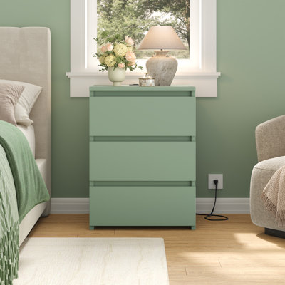 17.7" W 3-Drawer Nightstands with Outlets & USB Ports by Ebern Designs