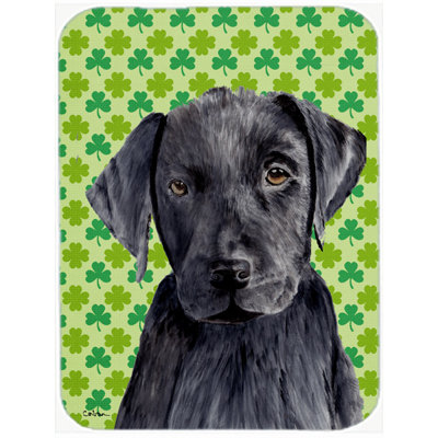 Caroline's Treasures Shamrock Lucky Irish Labrador St. Patrick's Day Portrait Glass Cutting Board
