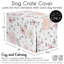 Couvre-cage aquarelle floral rose et gris pour chien par Sweet Jojo Designs-101593273