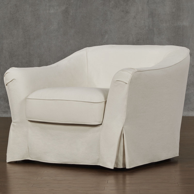 Fauteuil demi-tonneau Azarion, Lin blanc