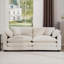 Canapés-lits | Causeuse moderne à 2 places, assise profonde avec 4 coussins, pour salon | Beige | Velours côtelé