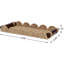 Organisateur de papier hygiénique pour salle de bain, plateau décoratif festonné avec poignée en bois pour comptoir, tablettes, plateau en osier