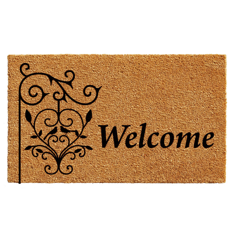 Tapis de porte extérieur anti-dérapant welcome Warrenton, Rectangle 1 pi 4 po x 2 pi 4 po