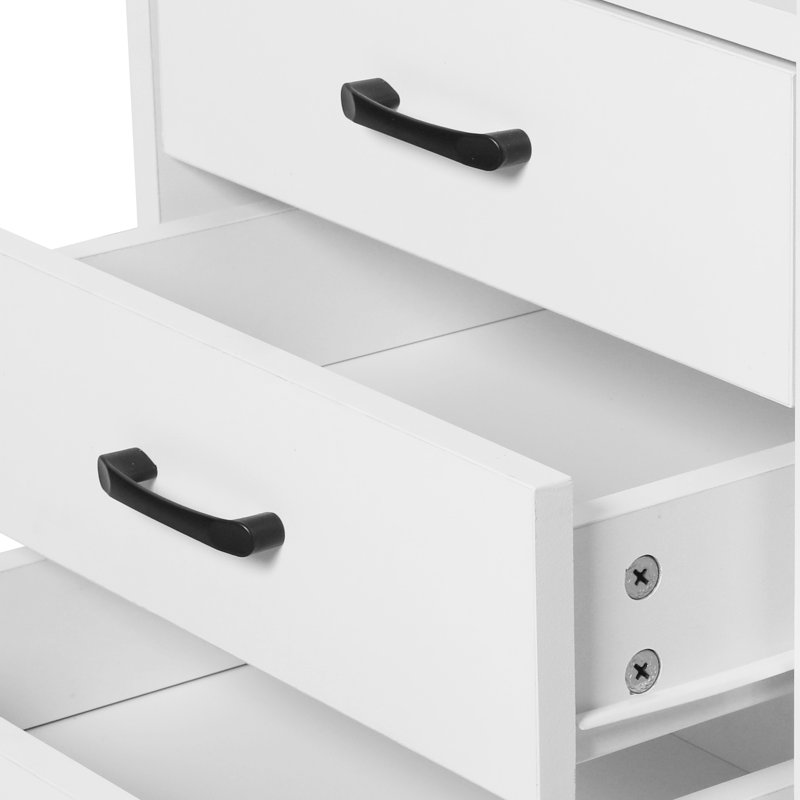 Curtesha 40cm W Manufactured Wood Bedside Table, White