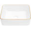 Lavabo de salle de bain rectangulaire en céramique 16 po x 12 po blanc - moderne, teinté, encastré au-dessus du comptoir