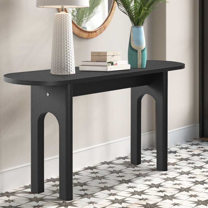 Acantha 60" Ovalentry Manufactured Wood Console Table, Black